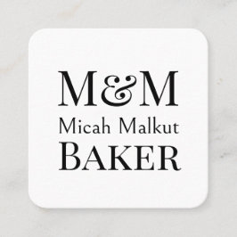 Modern Minimalistisk Monogram QR-kod Lyx, Namn Fyrkantigt Visitkort