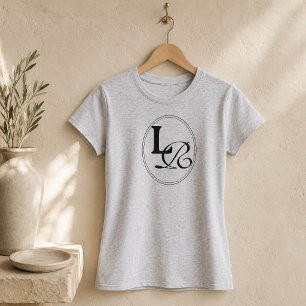 Modern minimalistisk monogram stämpel t shirt