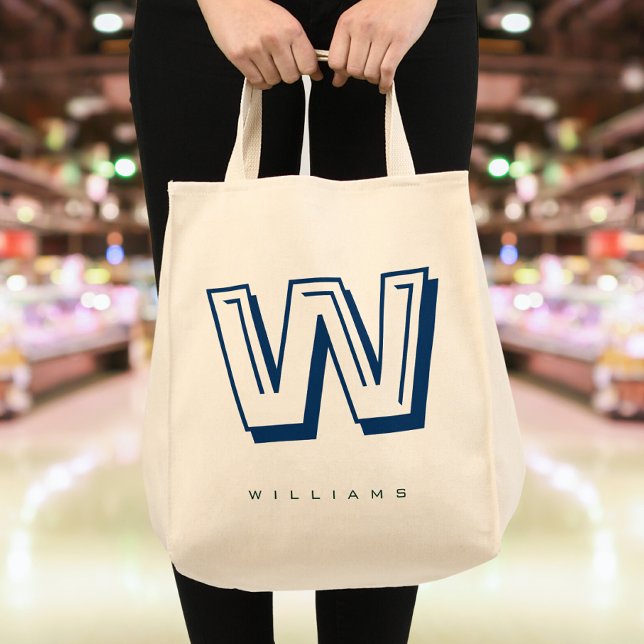 Modern minimalistisk monogram tygkasse (Skapare uppladdad)