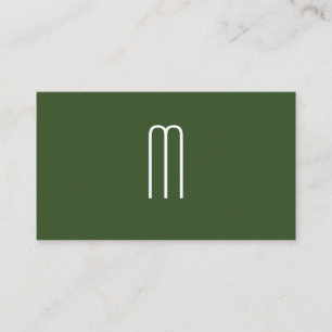 Modern Minimalistisk monogramGrönt Visitkort