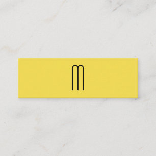 Modern Minimalistisk monogramGult Mini Visitkort