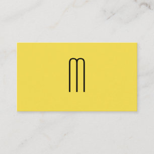 Modern Minimalistisk monogramGult Visitkort