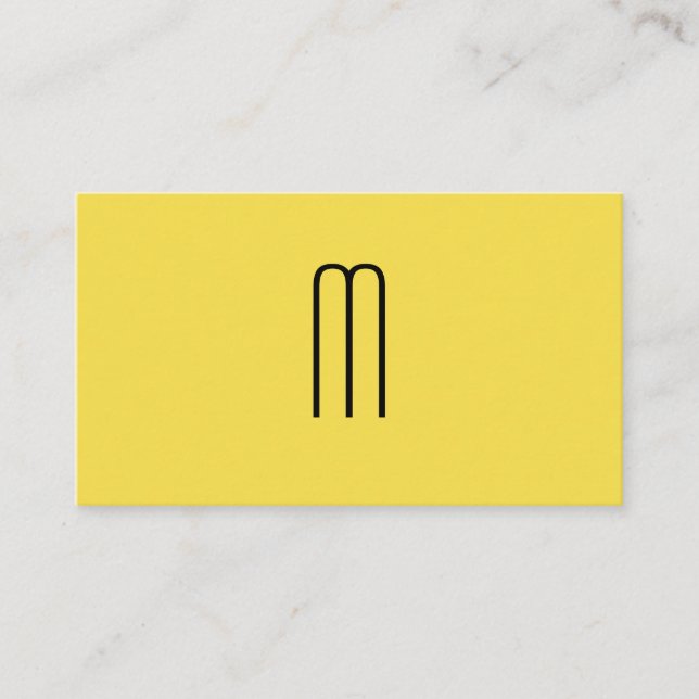 Modern Minimalistisk monogramGult Visitkort (Framsida)