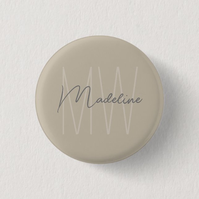 Modern Minimalistisk Monogramknapp Knapp (Framsida)