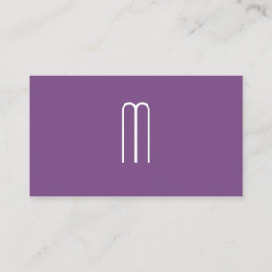 Modern minimalistisk monogramLila Visitkort