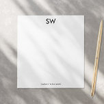Modern minimalistisk monogrammad Stationery Anteckningsblock<br><div class="desc">Anteckningsblocket Modern minimalistiskt monogrammat papper</div>