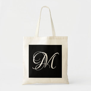 Modern Minimalistisk monogrammed Bröllop Tote Bag Tygkasse
