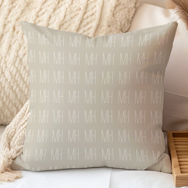 Modern minimalistisk monogrammönster kudde (Skapare uppladdad)
