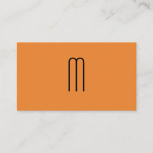Modern Minimalistisk monogramOrange Visitkort