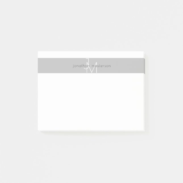 Modern Minimalistisk monogramProfessionell Post-it Block (Framsida)