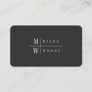 Modern Minimalistisk monogramProfessionell Visitkort