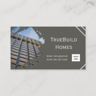 Modern minimalistisk monokrom byggverksamhet visitkort