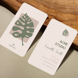 Modern minimalistisk monstera visitkort