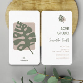 Modern minimalistisk monstera visitkort