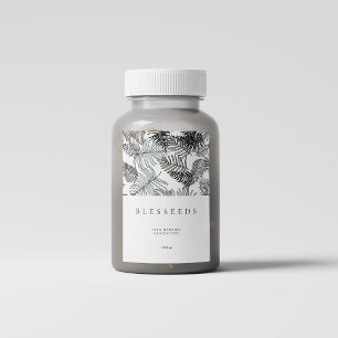 Modern minimalistisk Mörk Tropical Summer Organic Mat Etikett