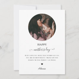 modern minimalistisk mors dag foto kärlek mamma julkort