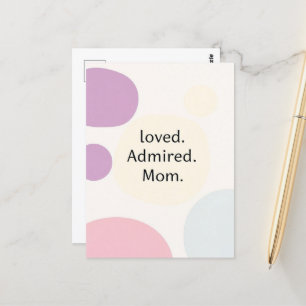Modern minimalistisk Mors dag Vykort