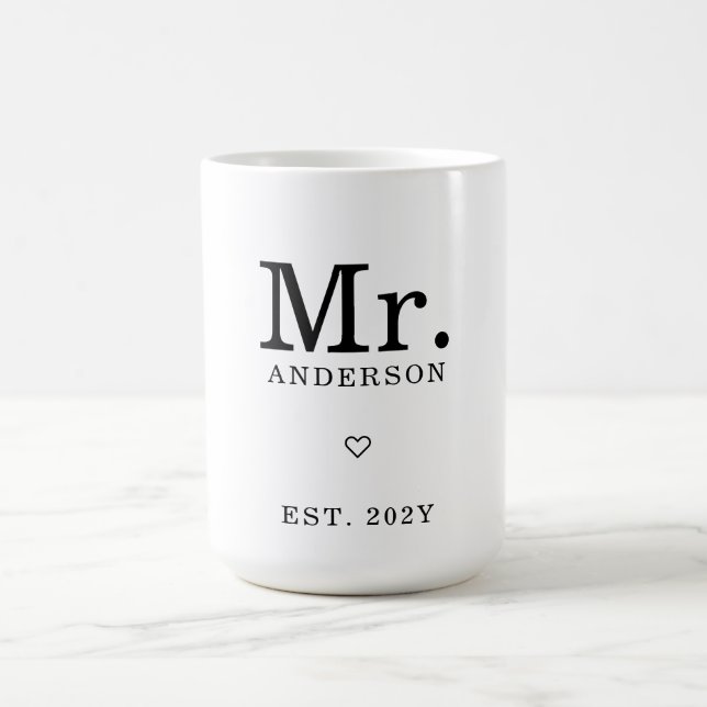 Modern minimalistisk "Mr Est"-anpassat namn Kaffemugg (Center)
