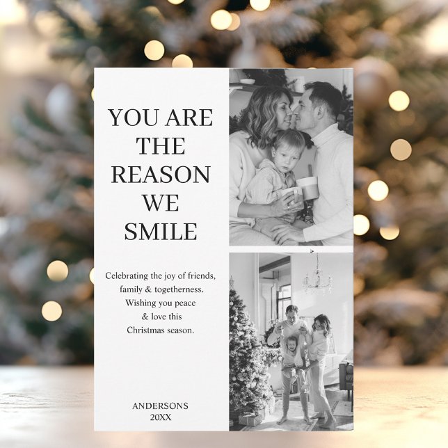 "Modern, minimalistisk multifoto-jul Julkort (Skapare uppladdad)