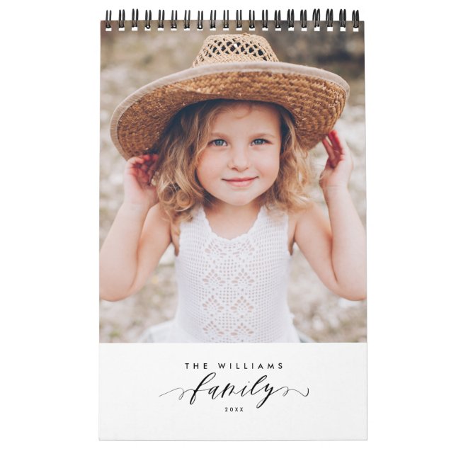 Modern minimalistisk multifotofamilj kalender (Omslag)