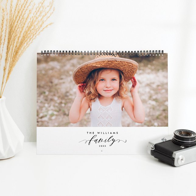 Modern, minimalistisk multifotofamiljeminnen kalender (Skapare uppladdad)