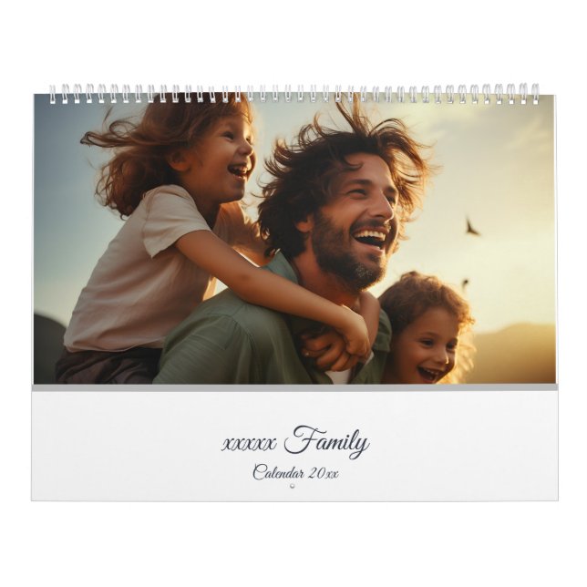 Modern, minimalistisk multifotofamiljeminnen kalender (Omslag)