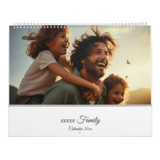 Modern, minimalistisk multifotofamiljeminnen kalender
