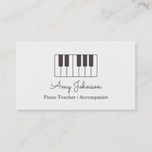 Modern minimalistisk musik pianolärare visitkort