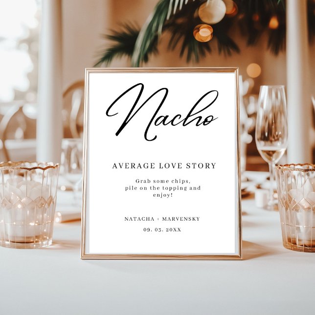 Modern minimalistisk Nacho Pub Bröllop Station-sig Poster (Skapare uppladdad)