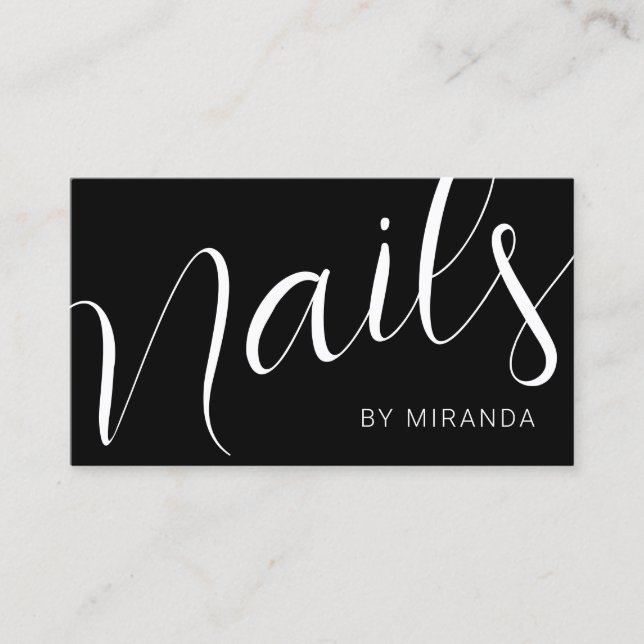 Modern minimalistisk Nail Salon med QR-kod Visitkort (Framsida)