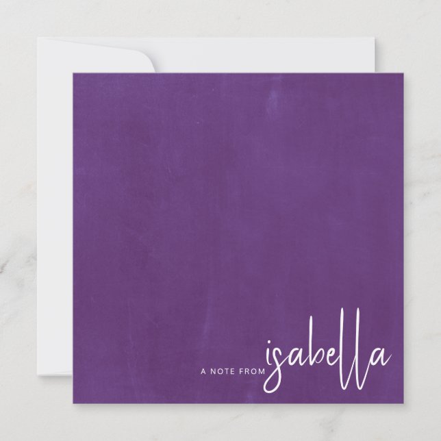 Modern, minimalistisk Namn-anteckning från Violet Anteckningskort (Framsida)