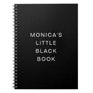 Modern minimalistisk namn liten svart anteckningsbok