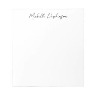 Modern minimalistisk namn personlig kalligrafi anteckningsblock