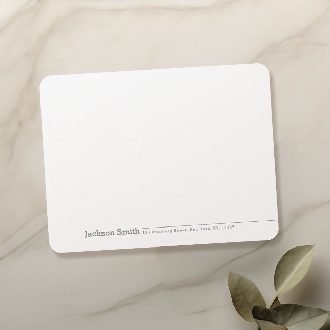 Modern minimalistisk Namn Personlig Stationery Anteckningskort (Modern Minimalist Name Personalized Stationery Note Card)