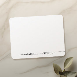Modern minimalistisk Namn Personlig Stationery Anteckningskort