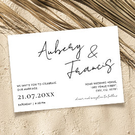 Modern minimalistisk Namn-skript, svart, svart Inbjudningar