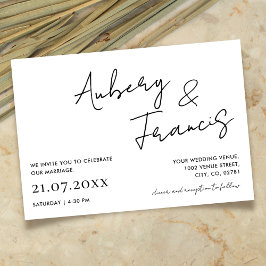 Modern minimalistisk Namn-skript, svart, svart Inbjudningar