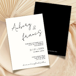 Modern minimalistisk Namn-skript, svart, svart Inbjudningar