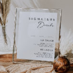 Modern minimalistisk Namnteckning Drinks-skylt Poster<br><div class="desc">Denna moderna, minimalistiska namnteckning dryckesskylt är perfekt för din klassboho bröllop. Dess enkla, unika abstrakta utformning tillsammans med ett minimalt skript för contemporaryn och ett vitt och svart färg palett ge som den här produkten känner av elegantens formella lyx samtidigt som den förblir förenklad, chic bohemisk. Behålla den som den...</div>