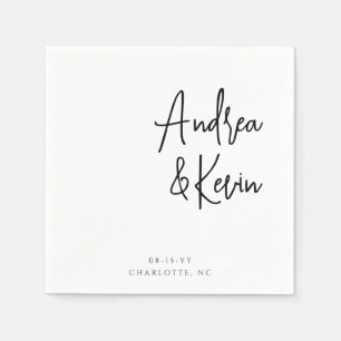 Modern minimalistisk Napkins Namn Förlovning Bröll Pappersservett