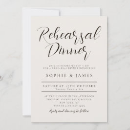 Modern minimalistisk Neutralt, Bröllop-repetitions Inbjudningar