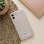 Modern Minimalistisk Neutralt Monogram<br><div class="desc">Modern minimalistisk design i neutralt med chic jordton i färger har initialer eller monogram i rena,  enkla bokstäver längs grund,  med ett djupare färg för 3D-utseende.</div>