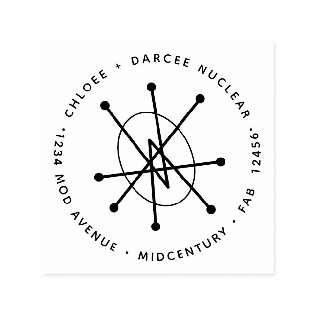 Modern Minimalistisk nukleär nukleär kärnteknik (M Självfärgande Stämpel (Design)
