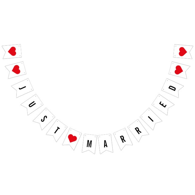 Modern minimalistisk Ny gifta Newlyweds Vimplar (Alla)