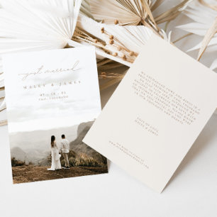 Modern minimalistisk Ny gifta Photo Bröllop Meddelande