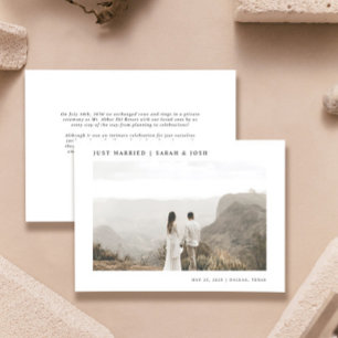 Modern minimalistisk Ny gifta Photo Bröllop Meddelande