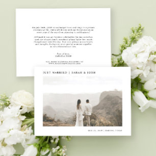 Modern minimalistisk Ny gifta Photo Bröllop Meddelande