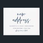 Modern minimalistisk ny hemadressannonsering vykort<br><div class="desc">Denna moderna minimalistiska design för nya hem,  flyttmeddelande,  adressändring postkort (med kort titel,  Ny adress). Det är det perfekta sättet att meddela dina vänner och familj att du har flyttat. (Navyblå font)
#TeeshaDerrick</div>