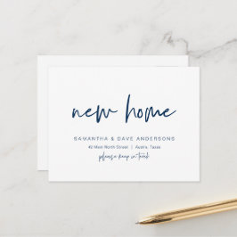 Modern minimalistisk ny hemadressannonsering vykort