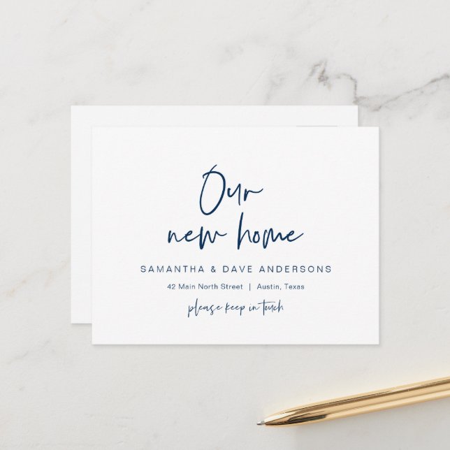 Modern minimalistisk, ny hemlandsannonsering i Adr Vykort (Fram/Back In Situ)